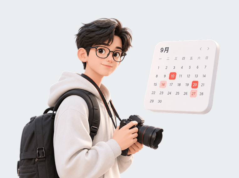 摄影师在拍摄现场对照档期